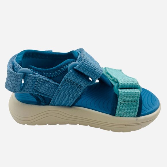 Toddler Boys' Tory Hook And Loop Heel Strap Blue Sandals Cat & Jack Size 9 - Picture 2 of 7